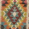 Colorful Flat-Weave Wool Kilim Runner 2' 7" x 6' 4" ft / 79 x194 cm - No. B26695