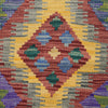 Colorful Flat-Weave Wool Kilim 2' 11" x 4' 5" ft / 88 x 135 cm - No. B26747