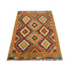 Colorful Flat-Weave Wool Kilim 2' 10" x 4' 1" ft / 87 x 125 cm - No. B26749