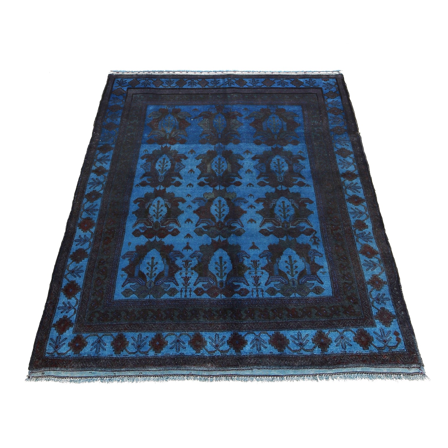 Hand Knotted Overdye Wool Rug 4' 4" x 5' 5" ft / 131 x 166 cm - No. B26771