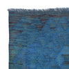 Blue Color Overdyed Kelim 2' 1" x 6' 2" ft / 63 x 189 cm - No. B29186