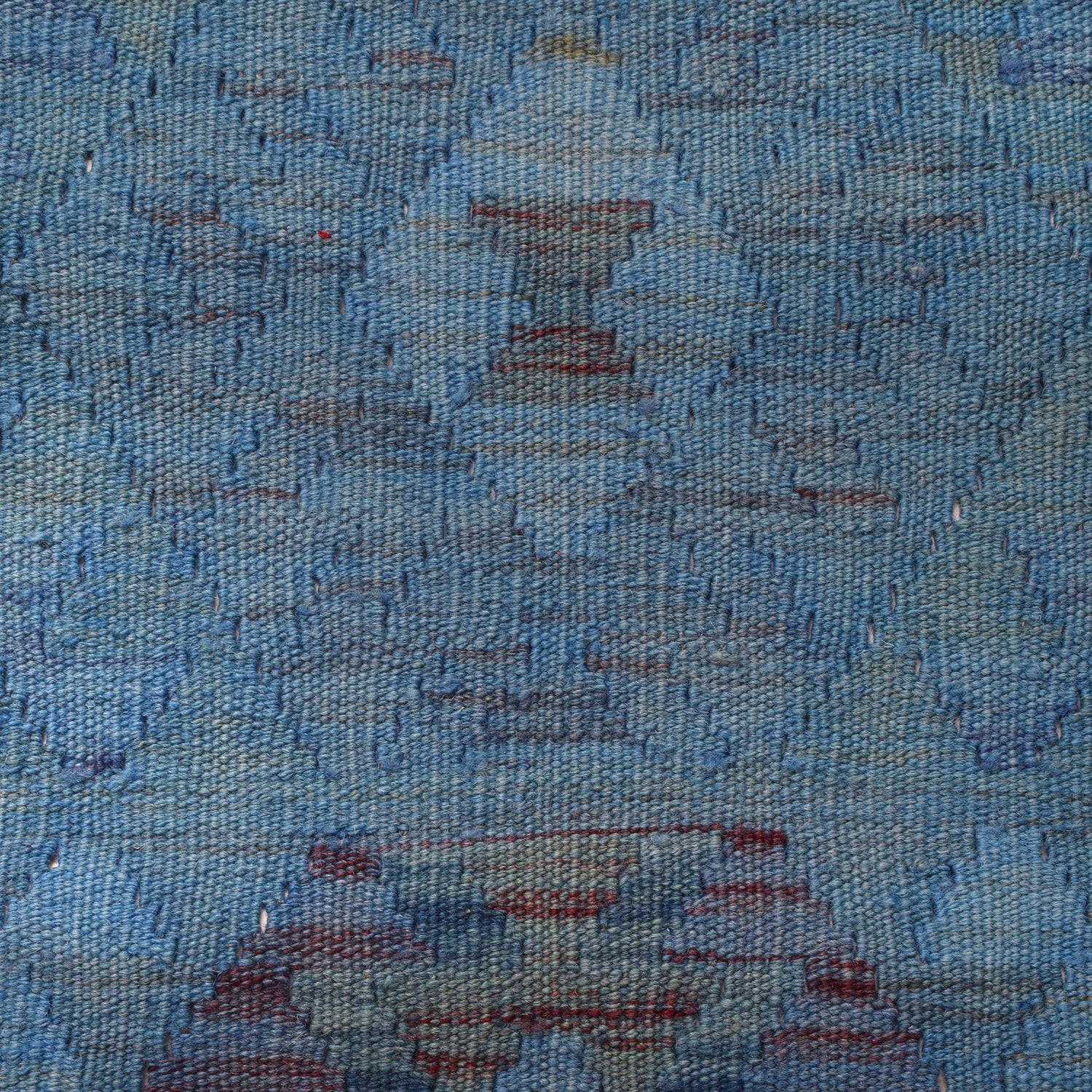 Blue Color Overdyed Kelim 2' 1" x 6' 2" ft / 63 x 189 cm - No. B29186