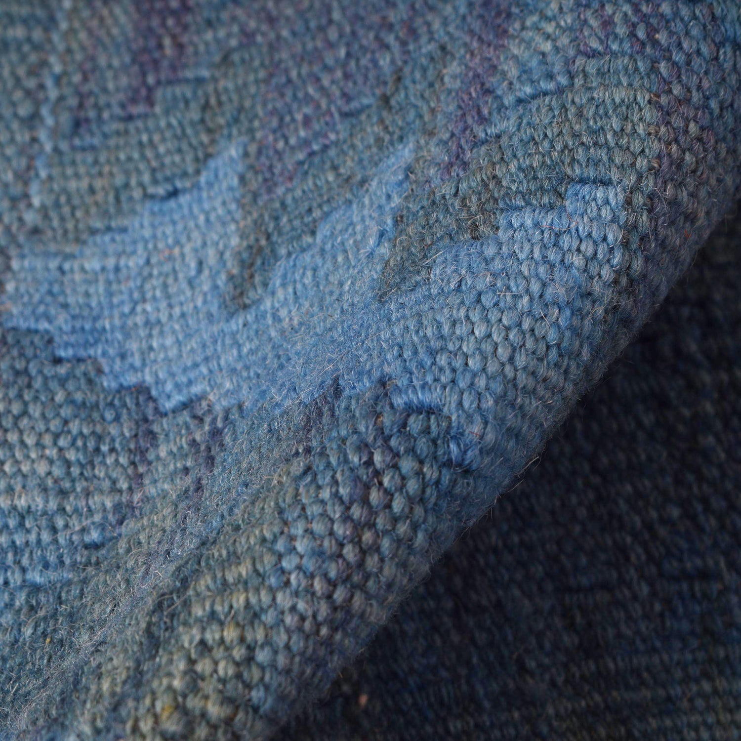 Blue Color Overdyed Kelim 2' 1" x 6' 2" ft / 63 x 189 cm - No. B29186