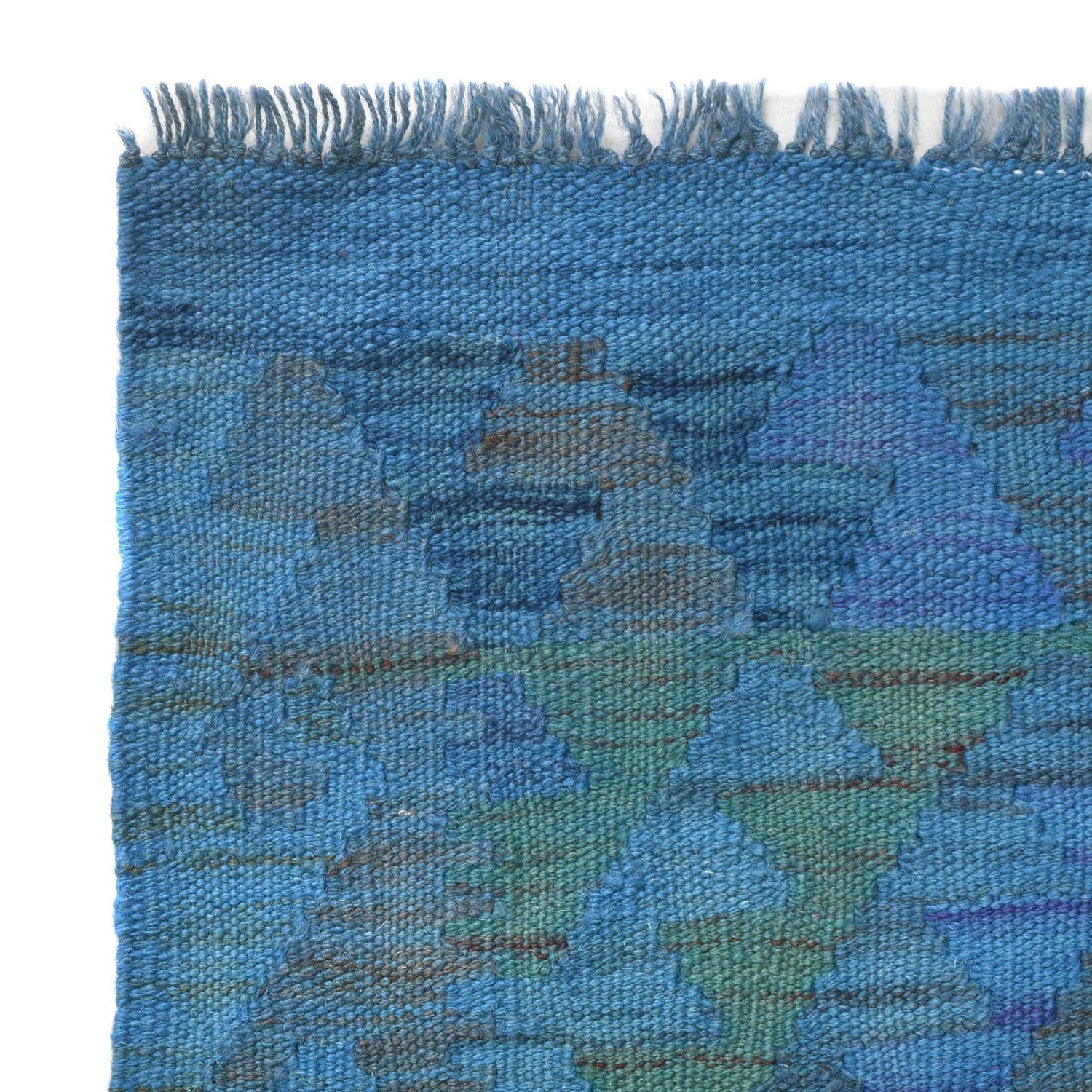 Blue Color Overdyed Kelim 2' 0" x 5' 7" ft / 62 x 170 cm - No. B29187