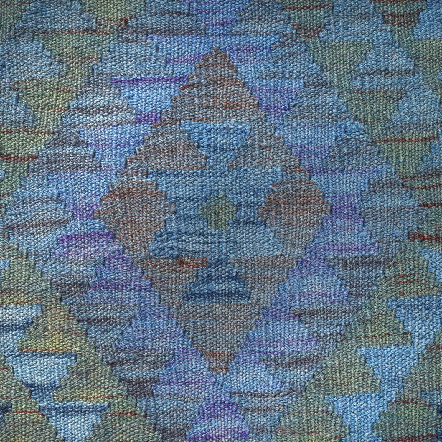 Blue Color Overdyed Kelim 2' 0" x 5' 7" ft / 62 x 170 cm - No. B29187