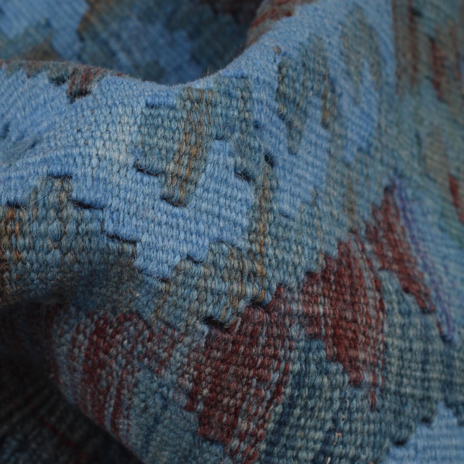 Hand Knotted Overdyed Kilim Runner 2' 1" x 5' 11" ft / 63 x 180 cm - No. B29188