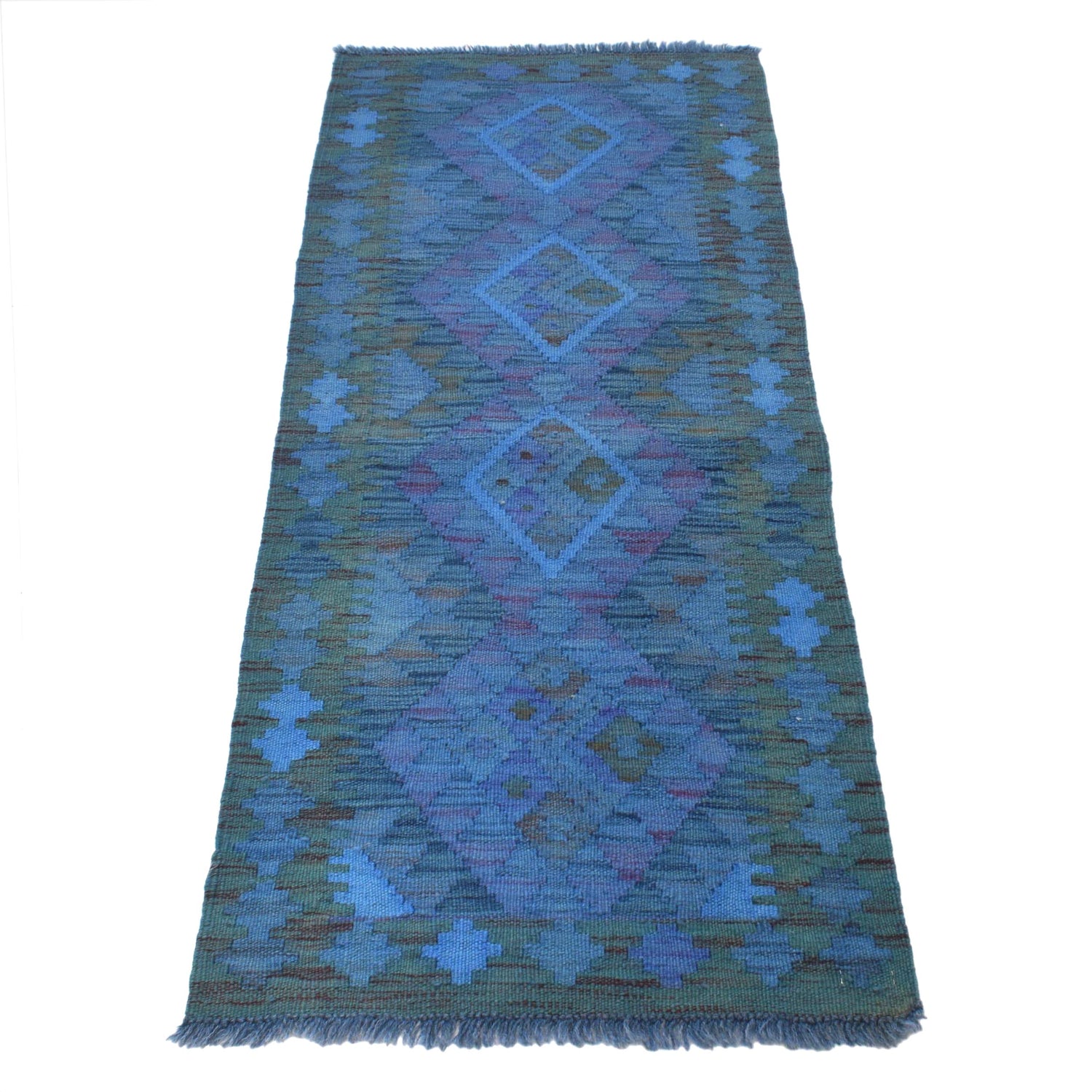Overdyed Chobi Kilim Runner 2' 0" x 4' 11" ft / 60 x 149 cm - No. B29189