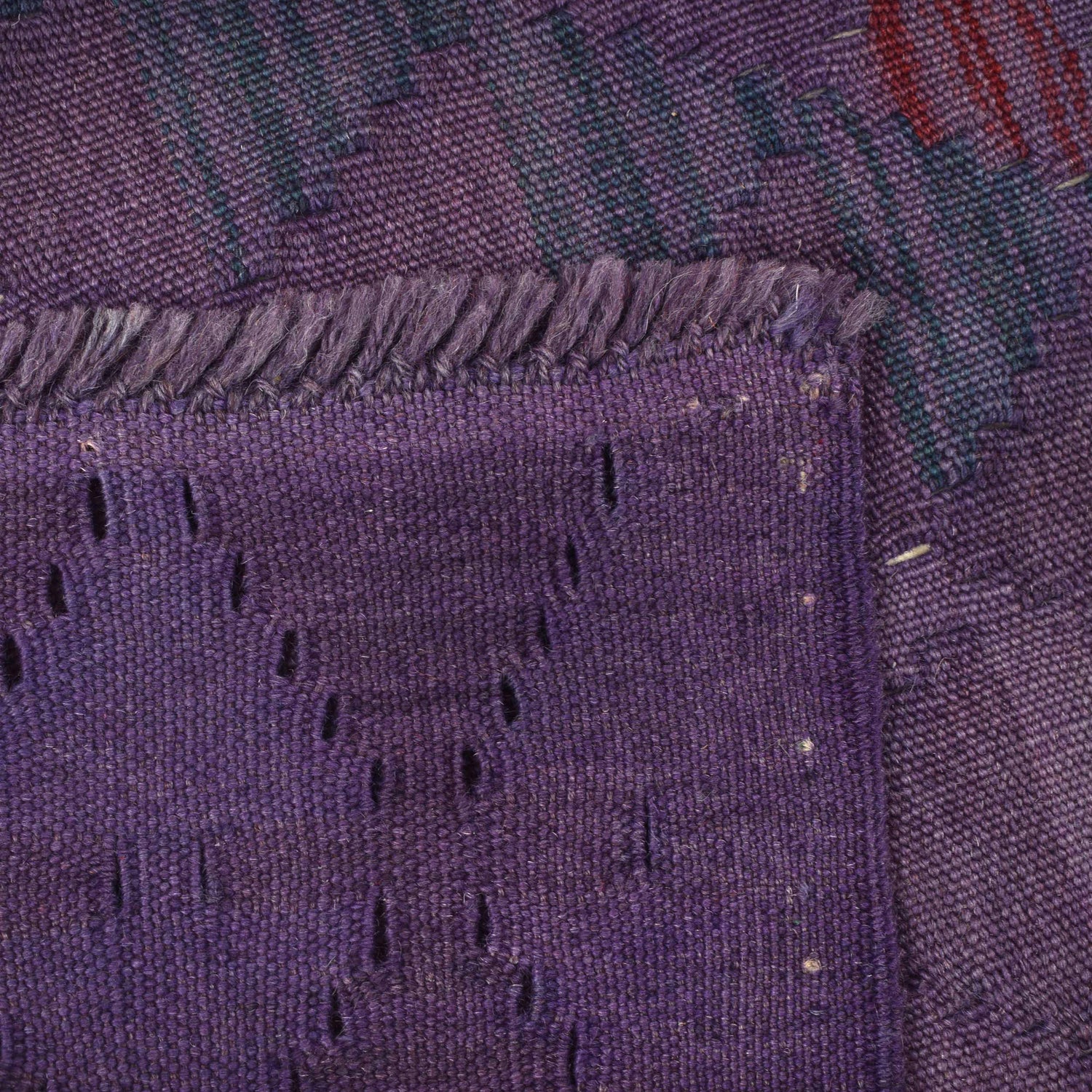Purple Color Overdyed Kelim 3' 6" x 4' 11" ft / 106 x 150 cm - No. B29194