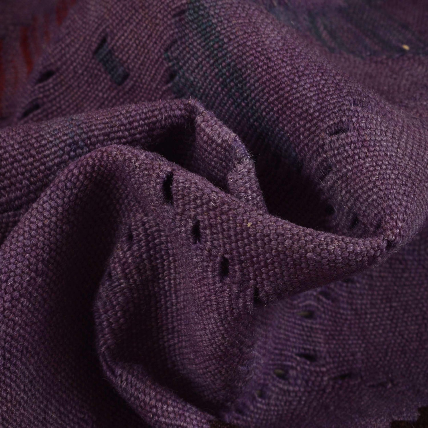 Purple Color Overdyed Kelim 3' 6" x 4' 11" ft / 106 x 150 cm - No. B29194