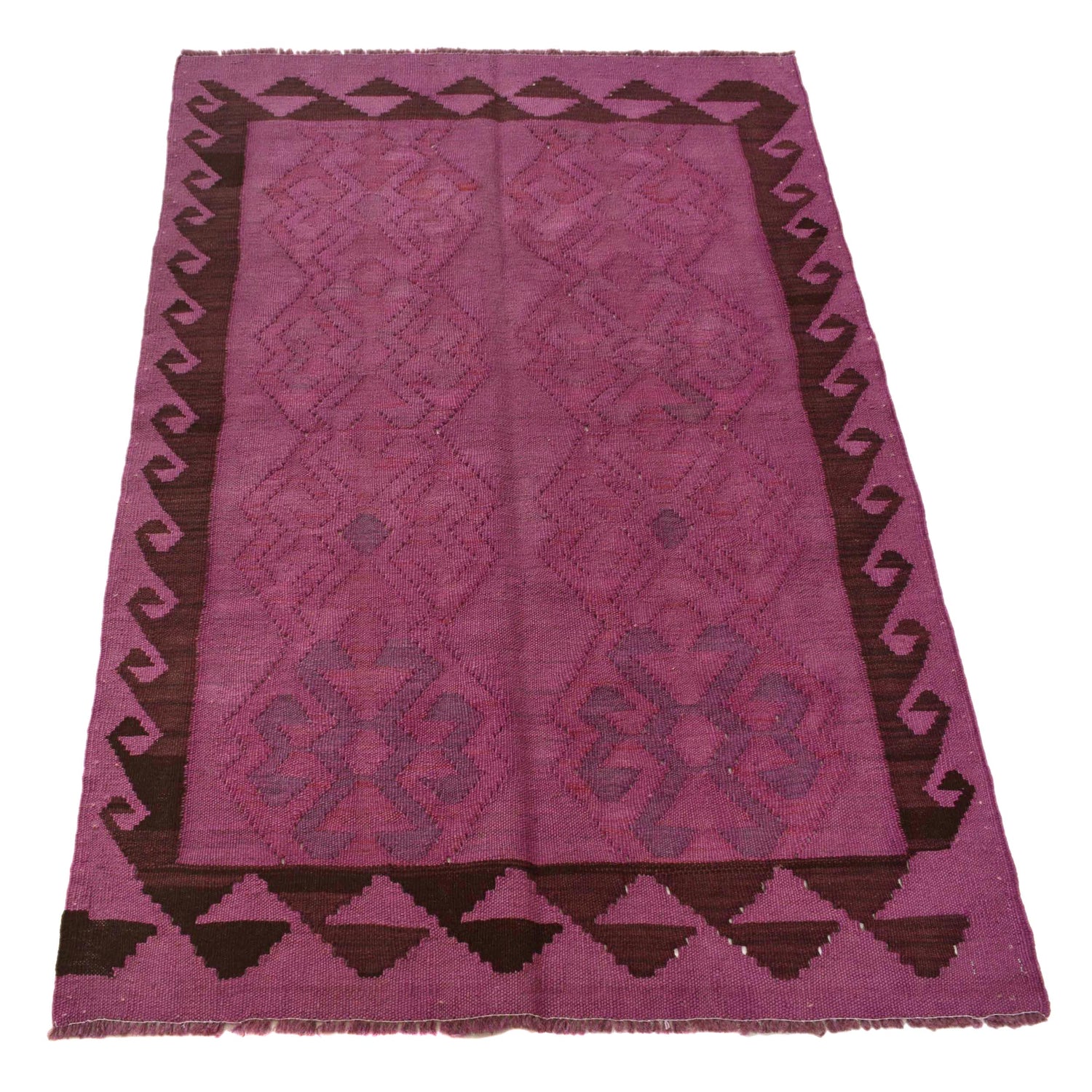 Purple Color Overdyed Kelim 3' 1" x 4' 6" ft / 94 x 138 cm - No. B29196