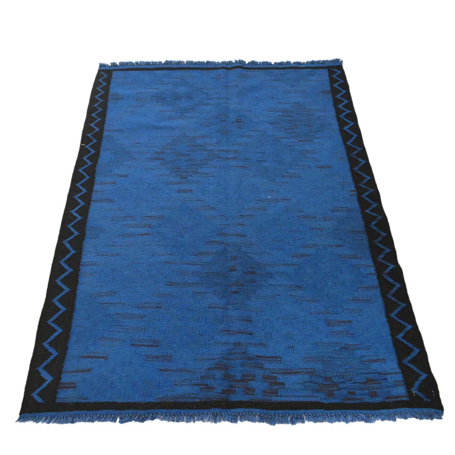 Blue Color Overdyed Kelim 3' 5" x 5' 0" ft / 103 x 152 cm - No. B29197