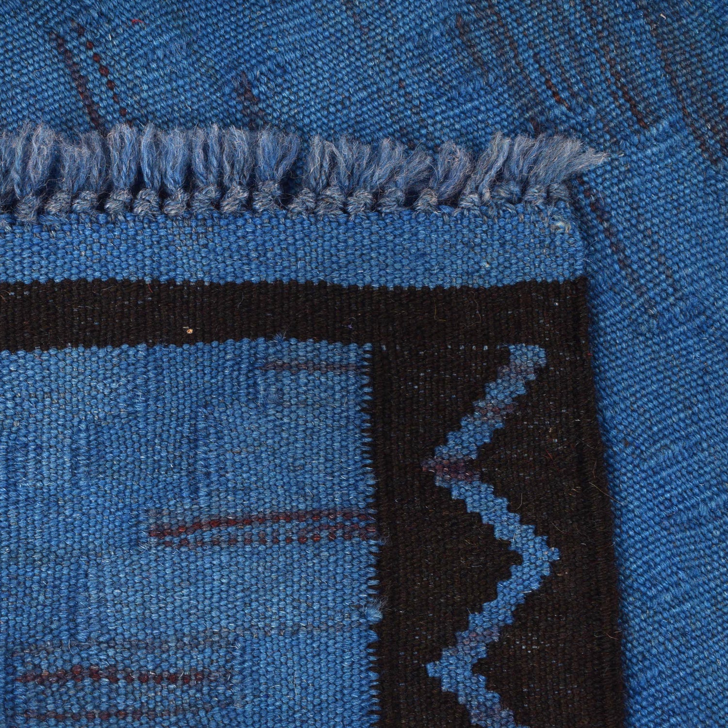 Blue Color Overdyed Kelim 3' 5" x 5' 0" ft / 103 x 152 cm - No. B29197
