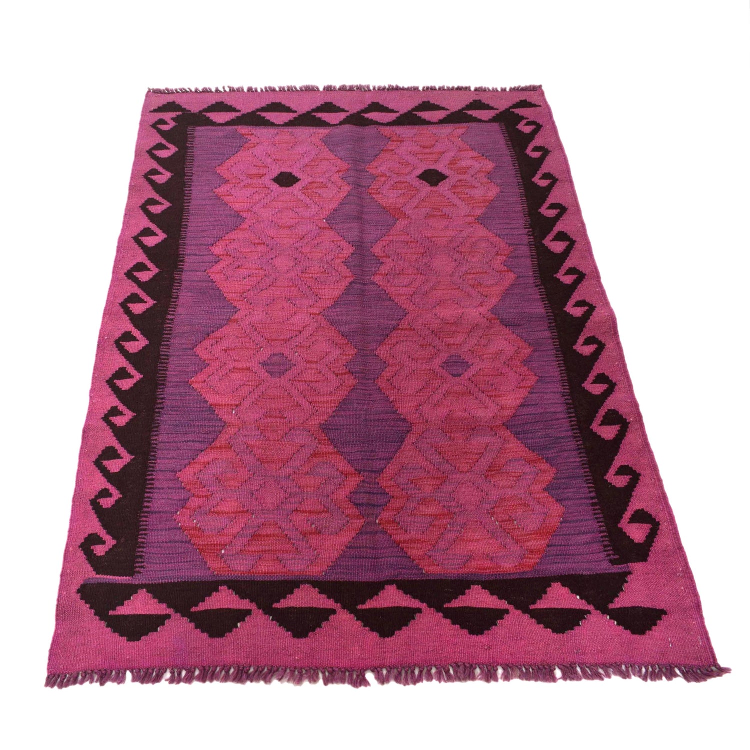 Handmade Overdye Kilim 3' 5" x 4' 8" ft / 103 x 143 cm - No. B29203