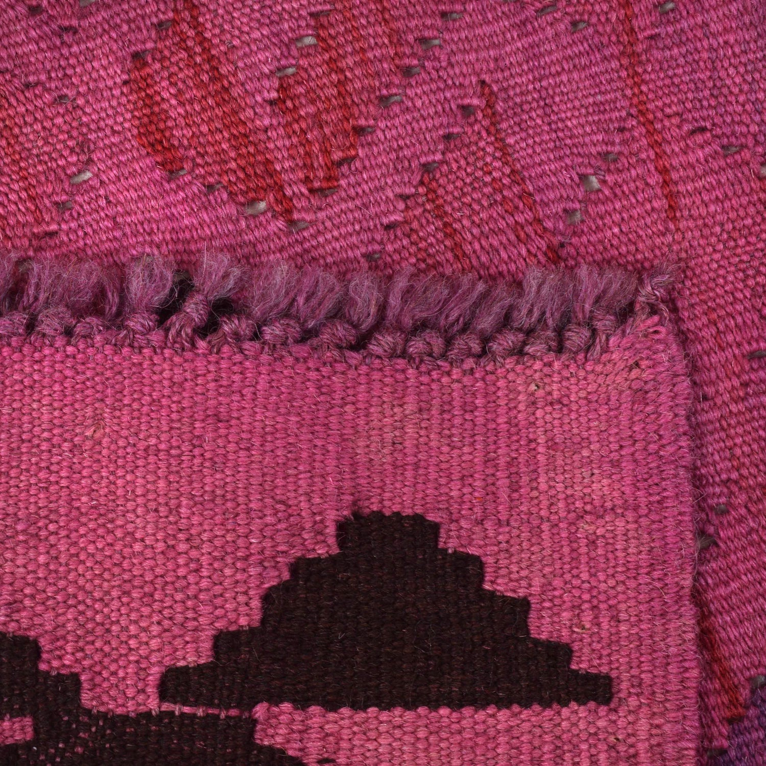 Handmade Overdye Kilim 3' 5" x 4' 8" ft / 103 x 143 cm - No. B29203