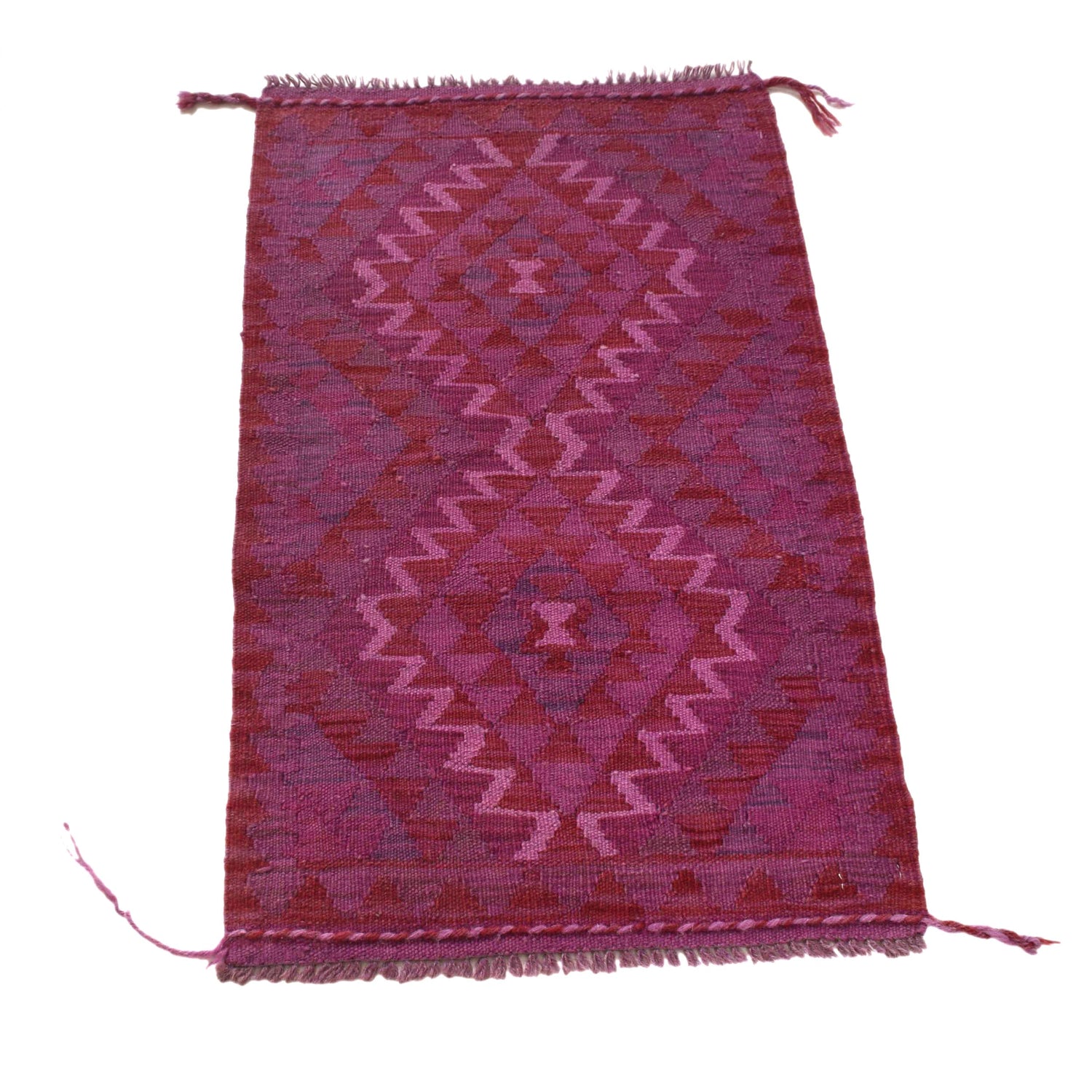 Purple Color Overdyed Kelim 1' 10" x 3' 1" ft / 55 x 93 cm - No. B29209