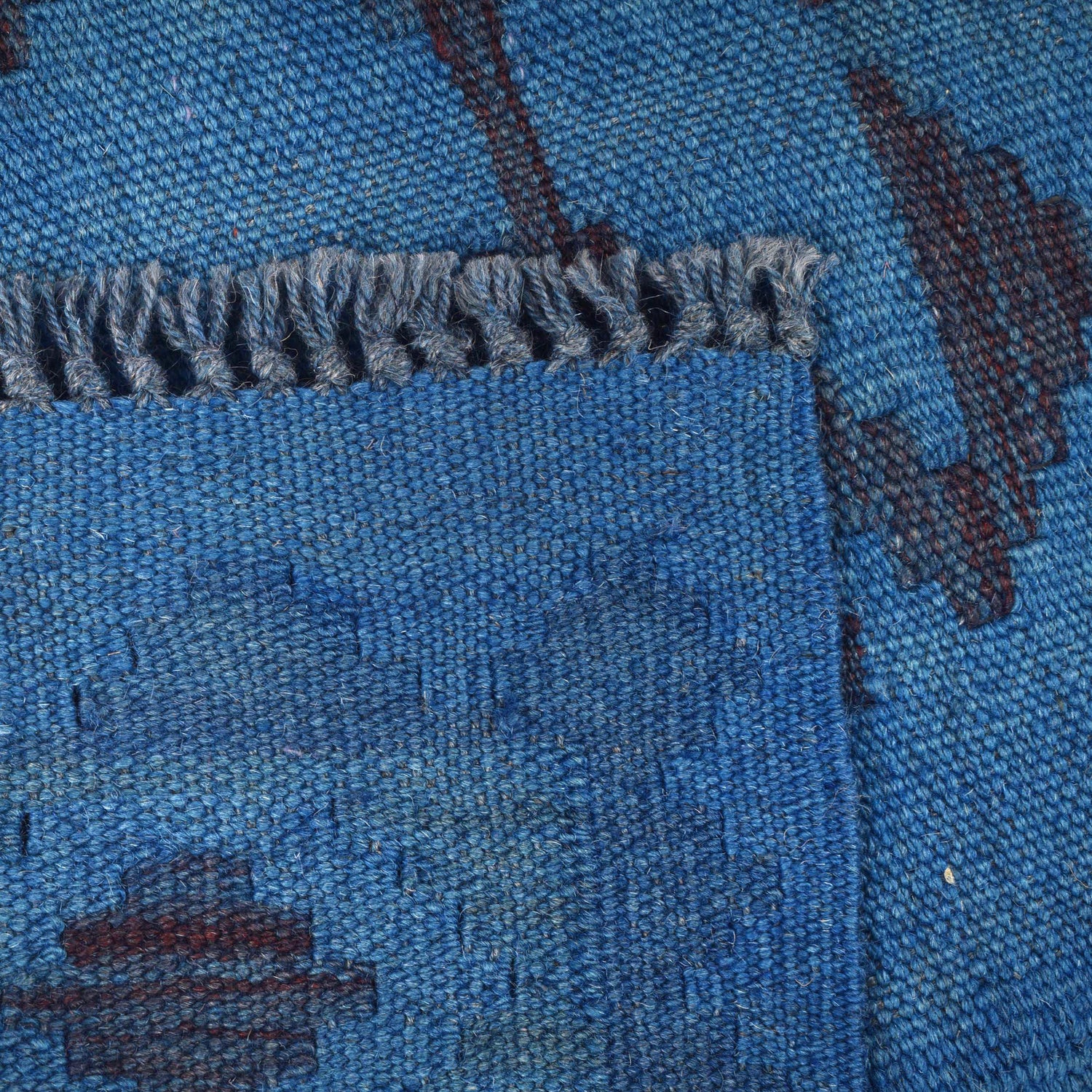 Blue Color Overdyed Kelim 2' 7" x 3' 9" ft / 80 x 115 cm - No. B29217
