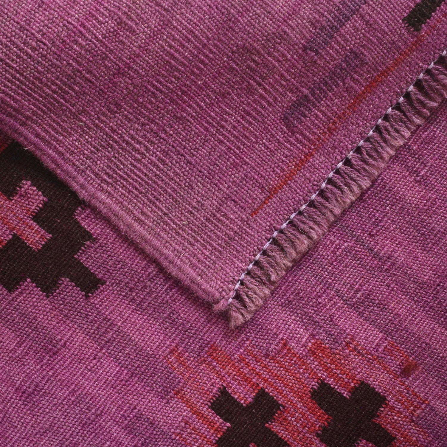 Purple Color Overdyed Kelim 2' 8" x 4' 2" ft / 82 x 128 cm - No. B29219