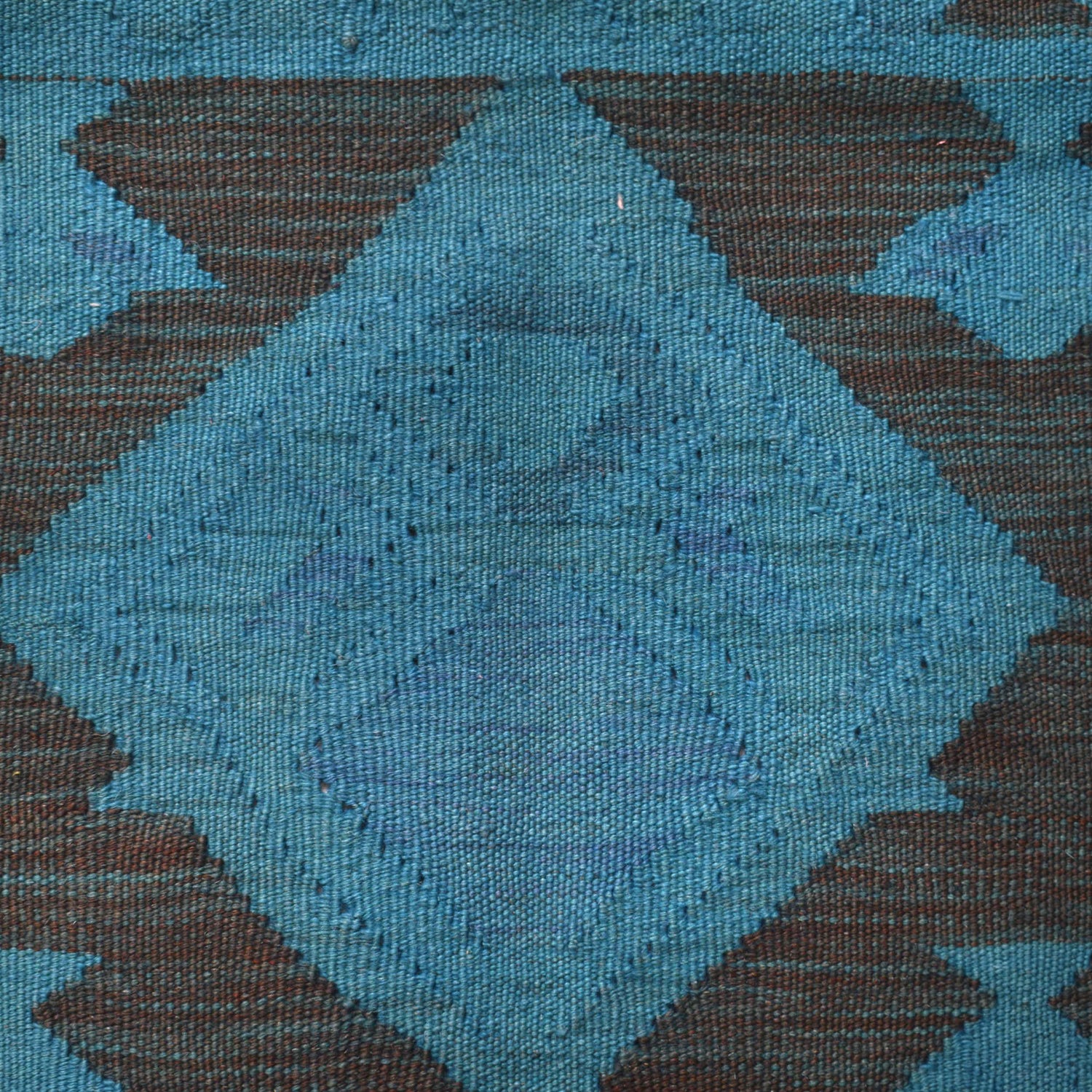 Blue Color Overdyed Kelim 3' 8" x 5' 7" ft / 113 x 169 cm - No. B29231