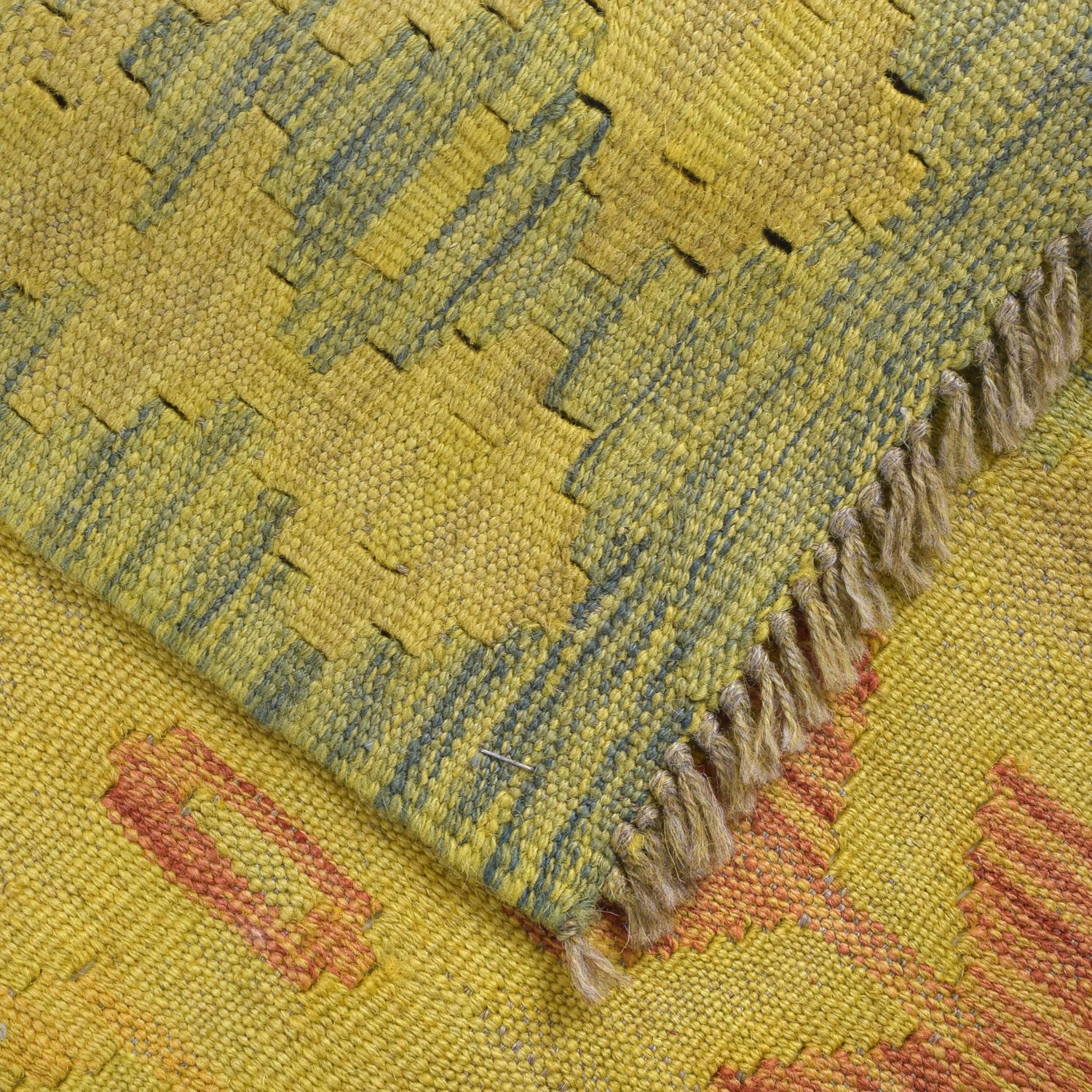 Hand Knotted Overdyed Kilim 3' 11" x 6' 0" ft / 120 x 182 cm - No. B29234