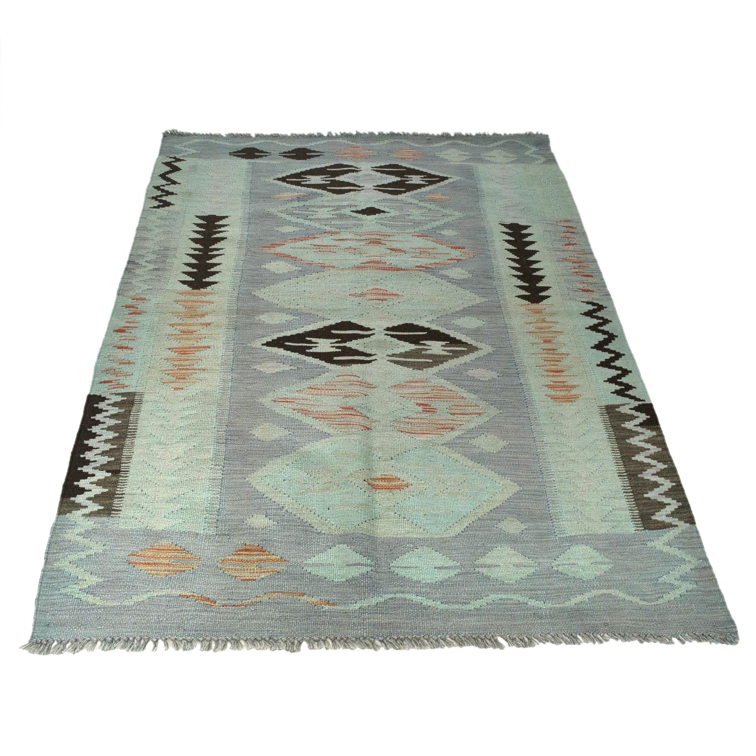 Hand Knotted Overdyed Kilim 3' 11" x 5' 6" ft / 119 x 168 cm - No. B29235