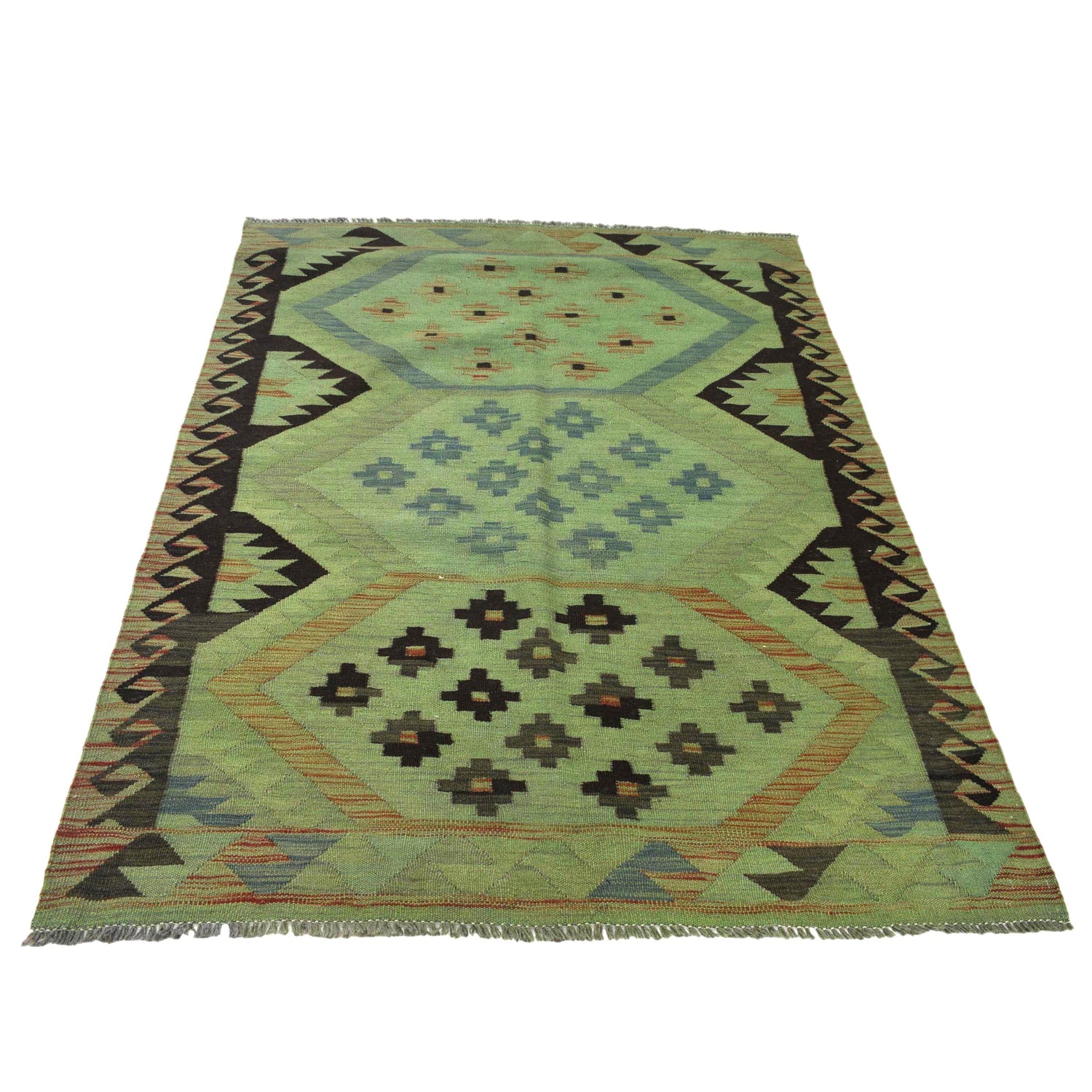 Handmade Overdyed Kilim 4' 1" x 5' 11" ft / 124 x 180 cm - No. B29238