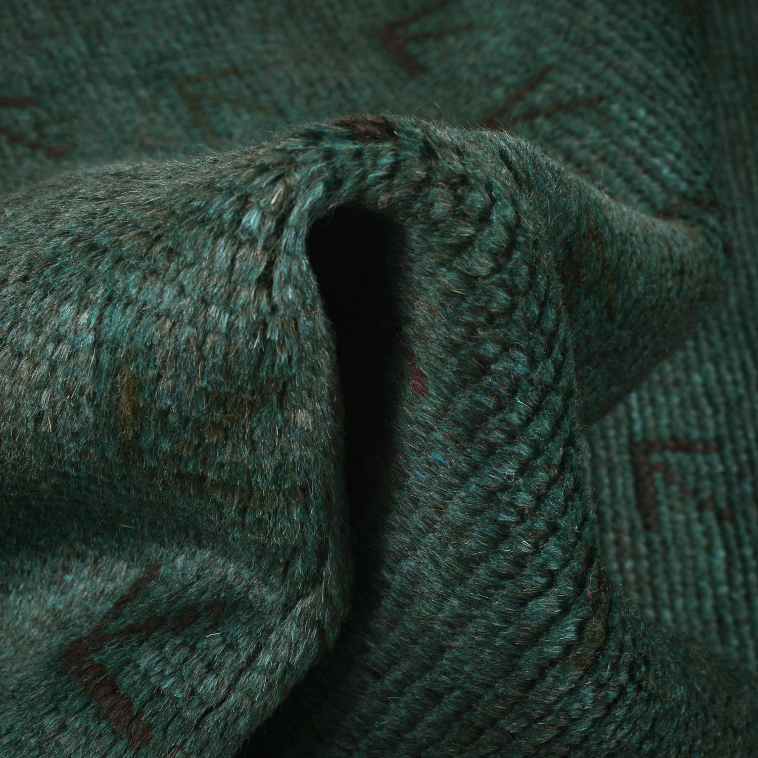 Sea Green Overdyed Area Rug 2' 11" x 4' 4" ft / 90 x 132 cm - No. B29246