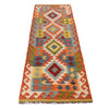 Hand Woven Wool Kelim Runner 2' 4" x 6' 9" ft / 72 x207 cm - No. B29362