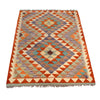 Colorful Flat-Weave Wool Kilim 2' 11" x 4' 0" ft / 90 x 123 cm - No. B29417