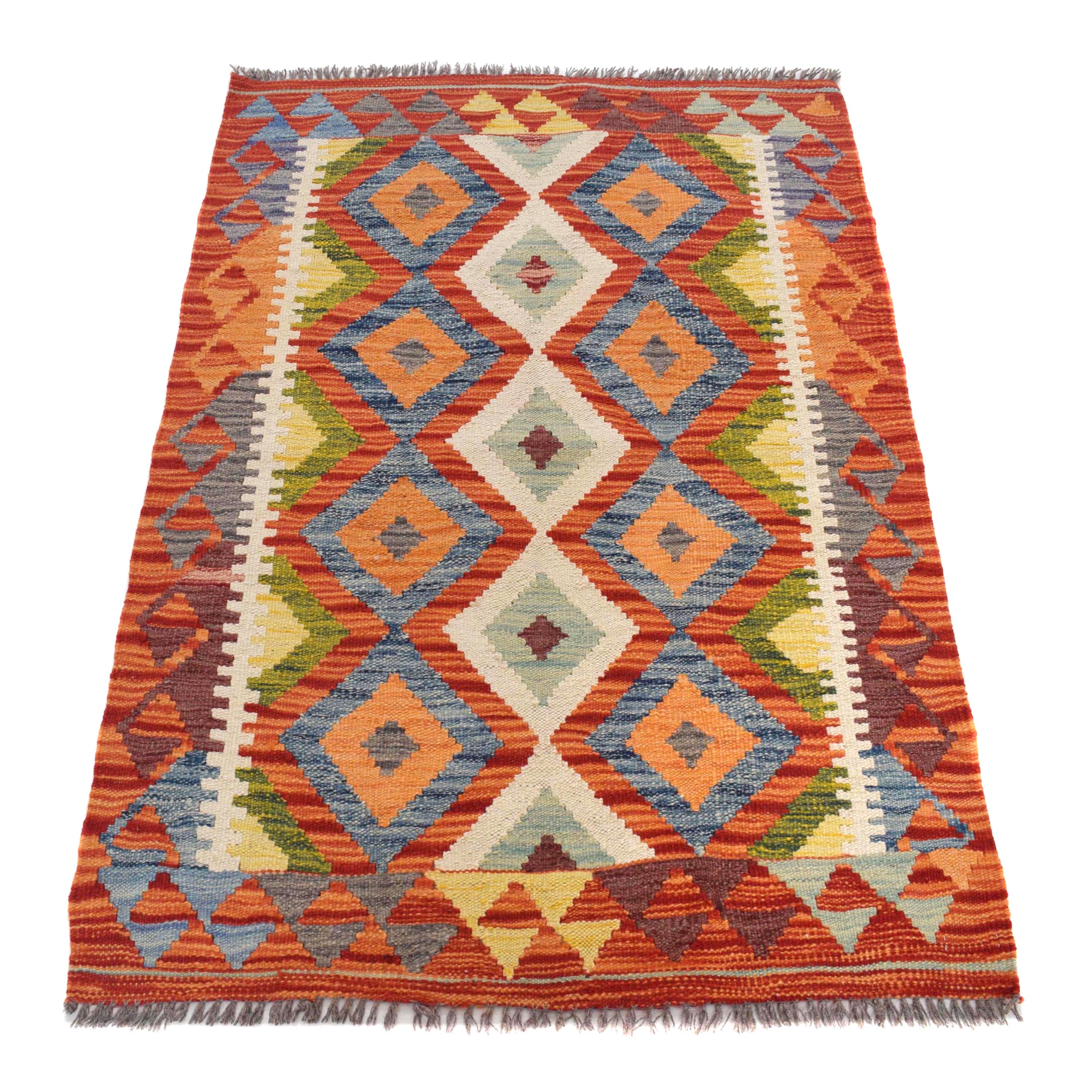 Handmade Vegetable Kelim 2' 9" x 4' 0" ft / 85 x 123 cm - No. B29619