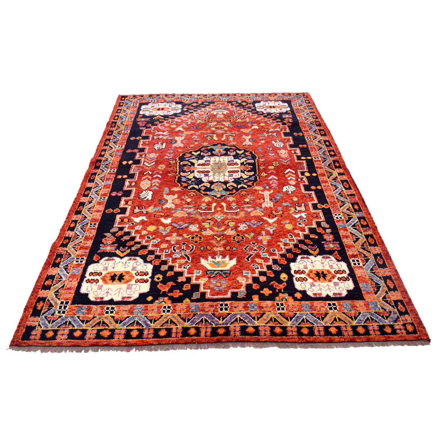 Handmade Sherazi Area Rug 5' 8" x 8' 0" ft / 173 x 243 cm - No. B29776