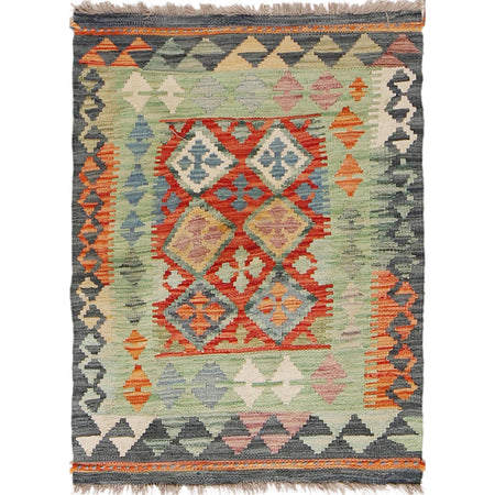 Handmade Vegetable Kilim 2' 2" x 2' 10" ft / 66 x 87 cm - No. B29890