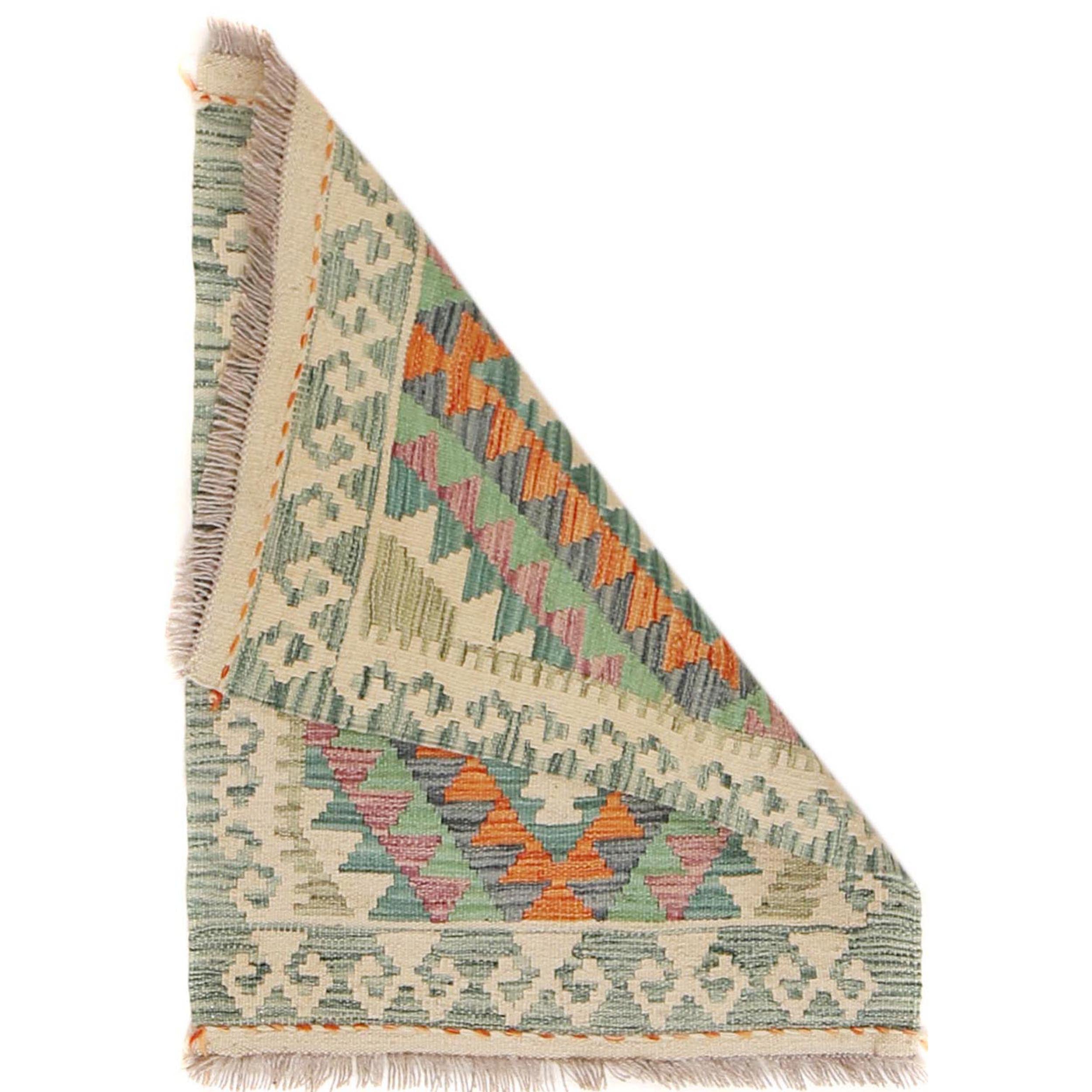 Handmade Turkish Design Wool Kilim 1' 11" x 2' 6" ft / 59 x 77 cm - No. B29911