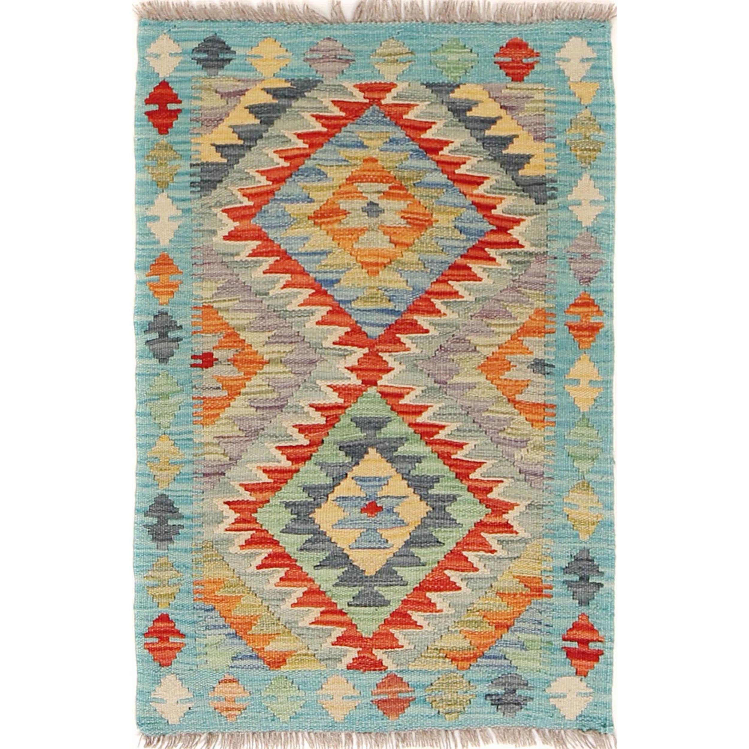 Hand Knotted Flatweave Kilim 2' 0" x 2' 10" ft / 61 x 87 cm - No. B29923