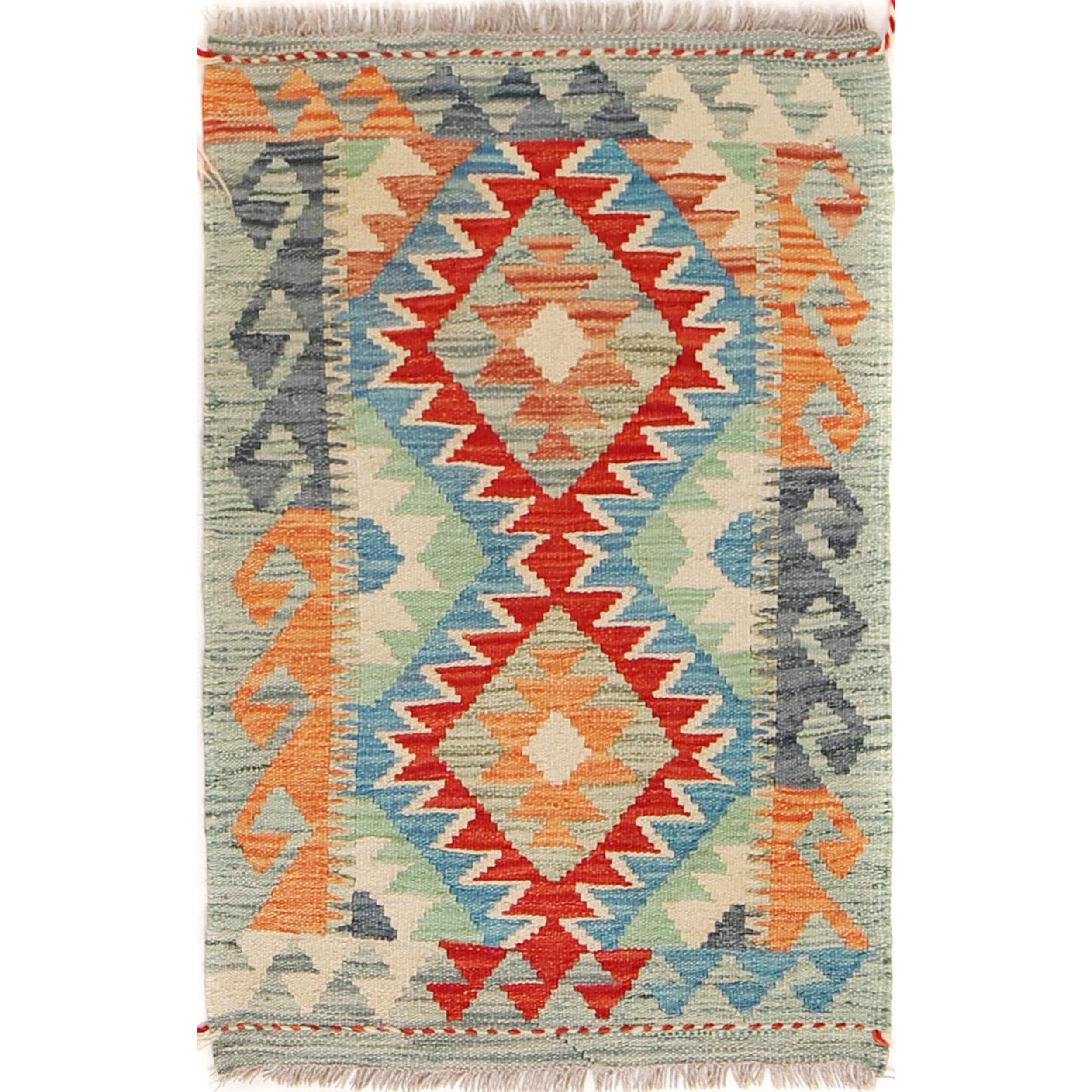 Hand Knotted Flatweave Kilim 2' 0" x 2' 10" ft / 60 x 86 cm - No. B29924