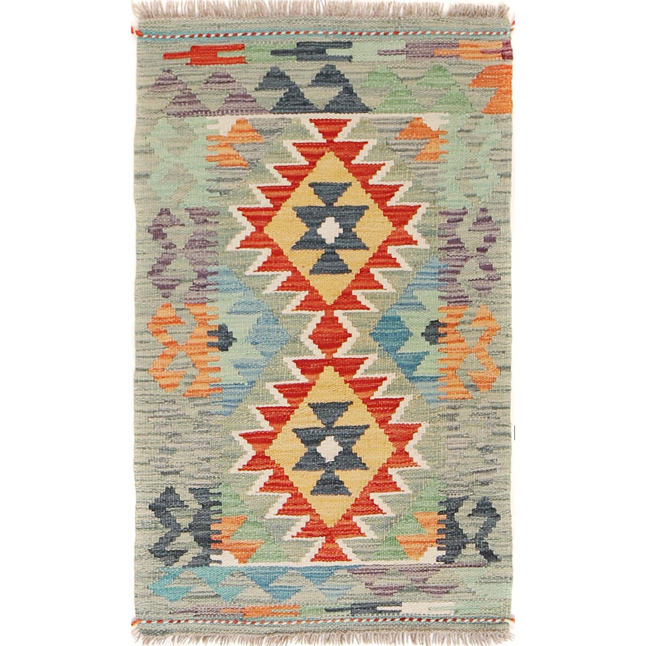 Hand Made Afghan Kilim 2' 0" x 3' 1" ft / 60 x 94 cm - No. B29937