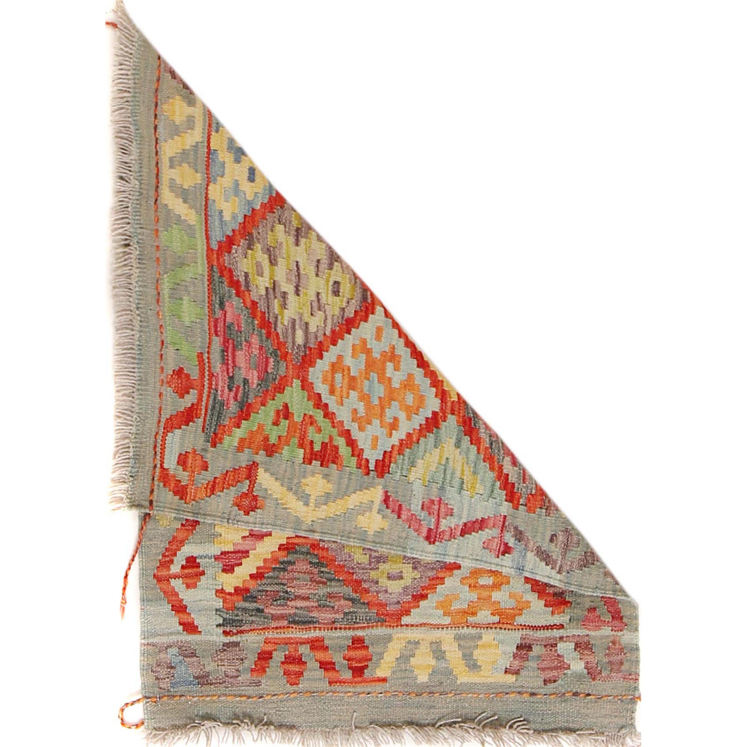 Handmade Afghan Vegetable Kilim 2' 2" x 2' 10" ft / 65 x 86 cm - No. B29984