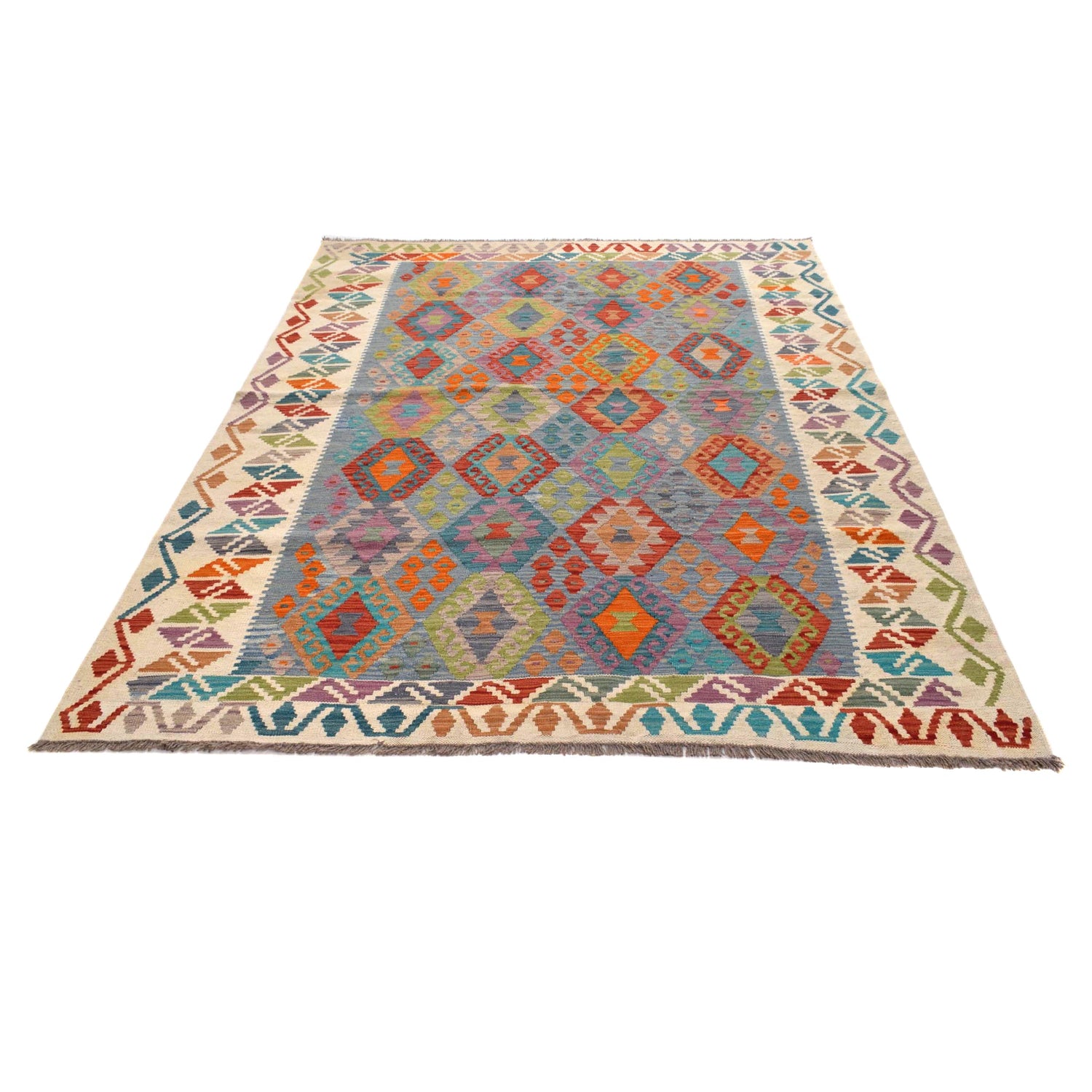 Hand Woven Wool Kelim 5' 9" x 7' 10" ft / 176 x 238 cm - No.  B29989