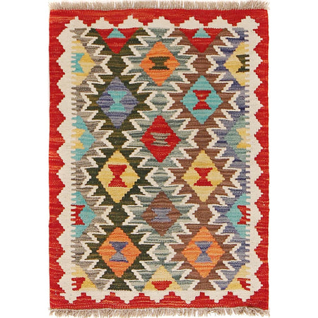 Handmade Afghan Vegetable Kilim 2' 0" x 2' 8" ft / 60 x 82 cm - No. B29994