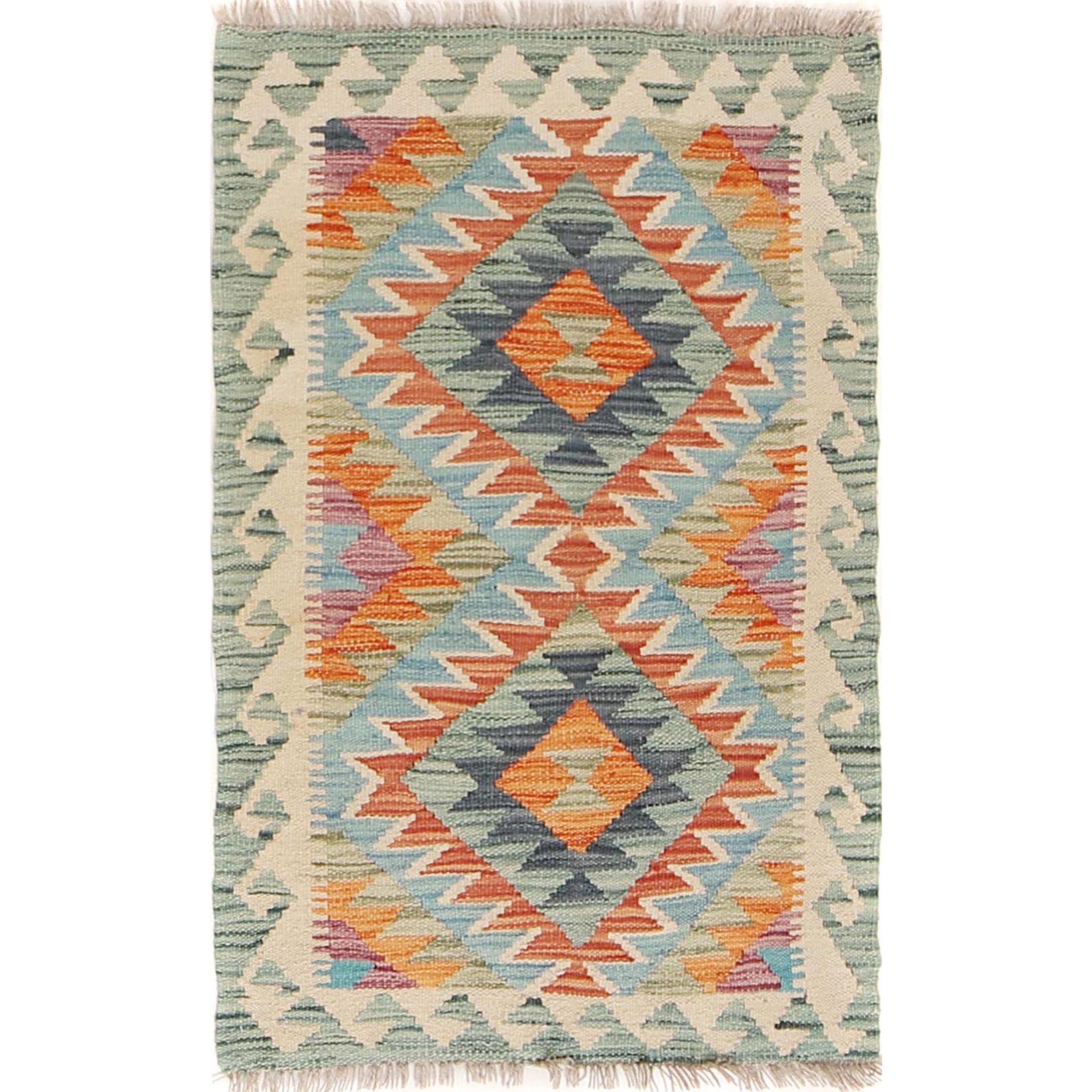 Hand Made Afghan Kilim 1' 10" x 2' 10" ft / 57 x 86 cm - No. B29999