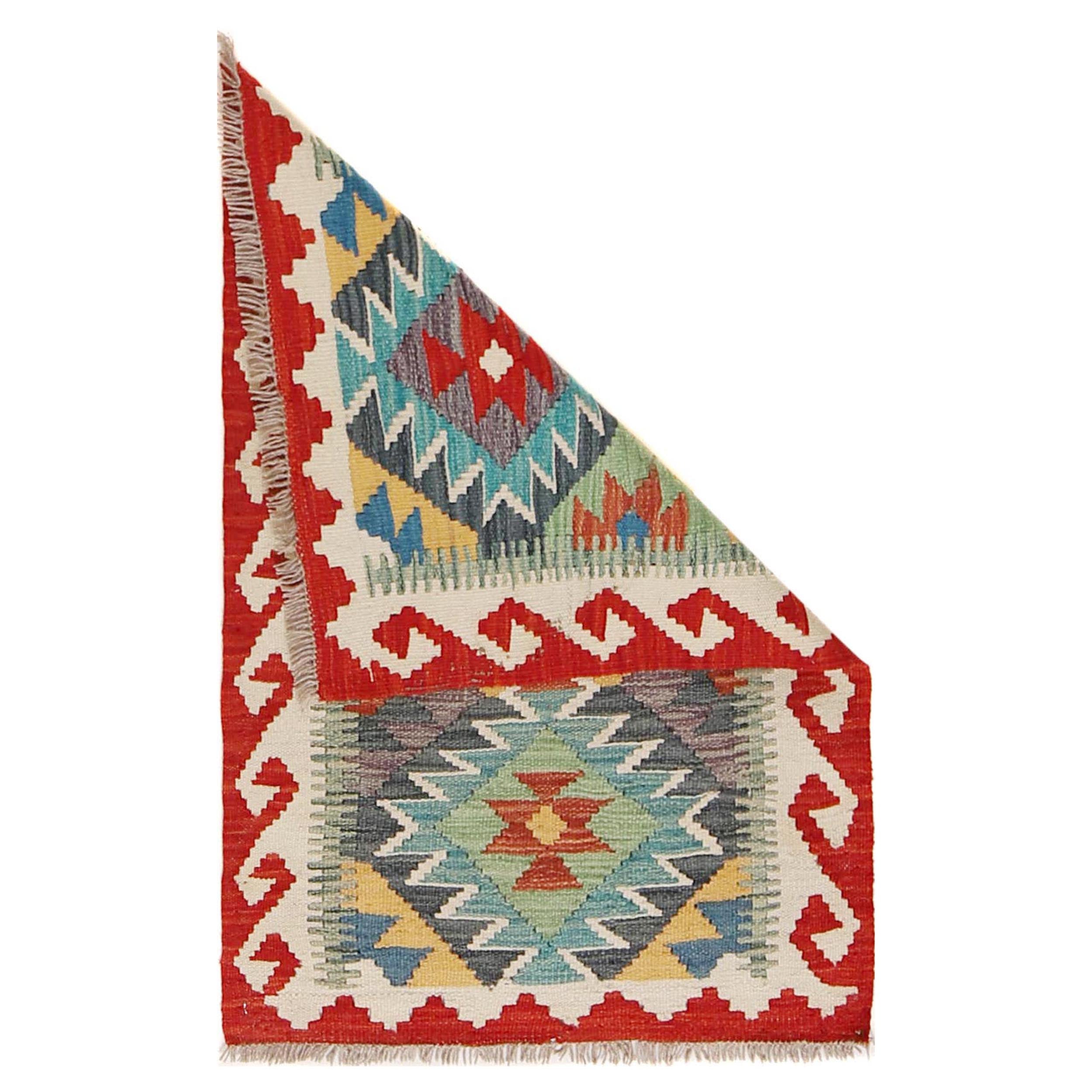 Handmade Vegetable Kelim 2' 0" x 2' 11" ft / 60 x 89 cm - No. B30010