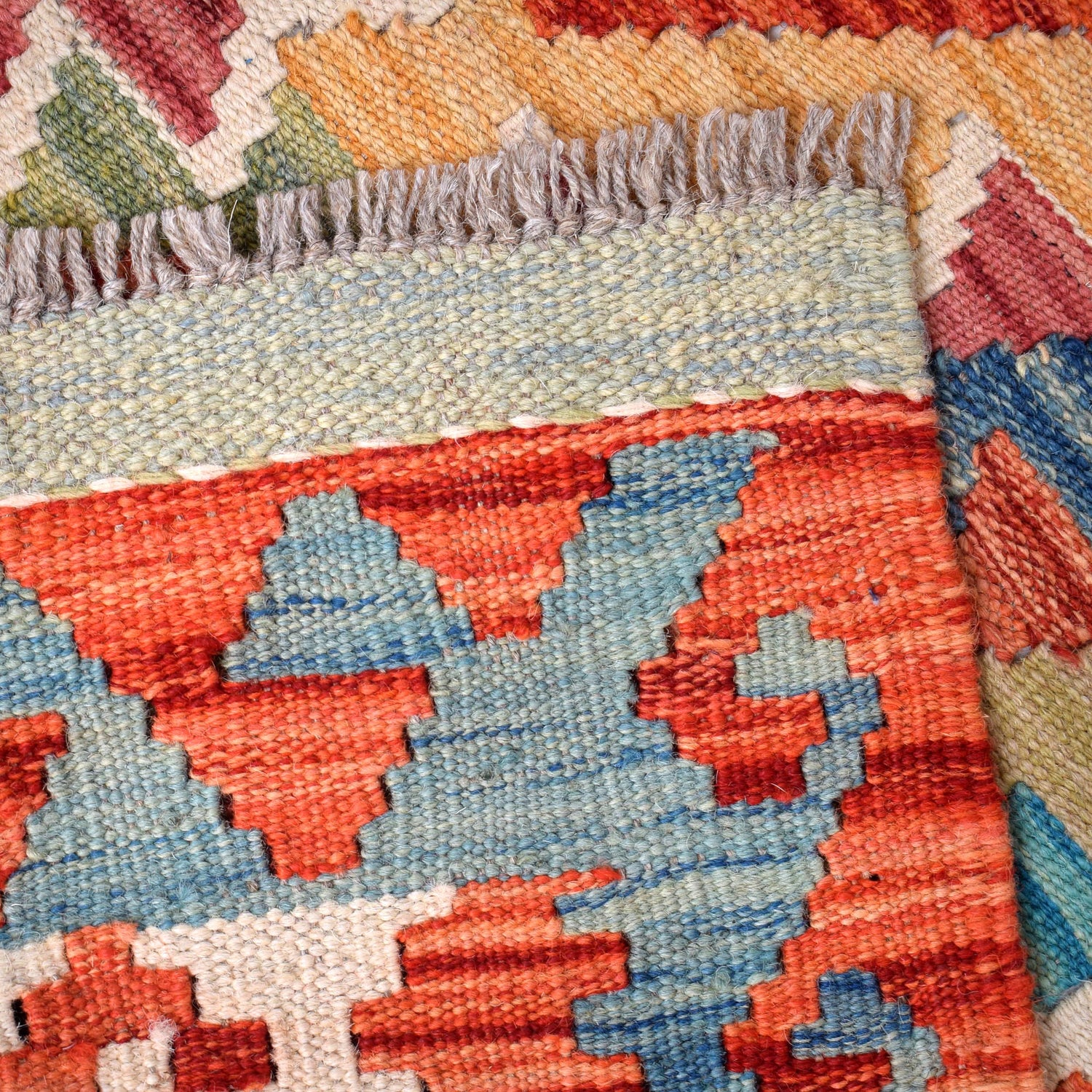 Hand Knotted Flatweave Kilim Runner 2' 8" x 7' 11" ft / 82 x241 cm - No. B30045