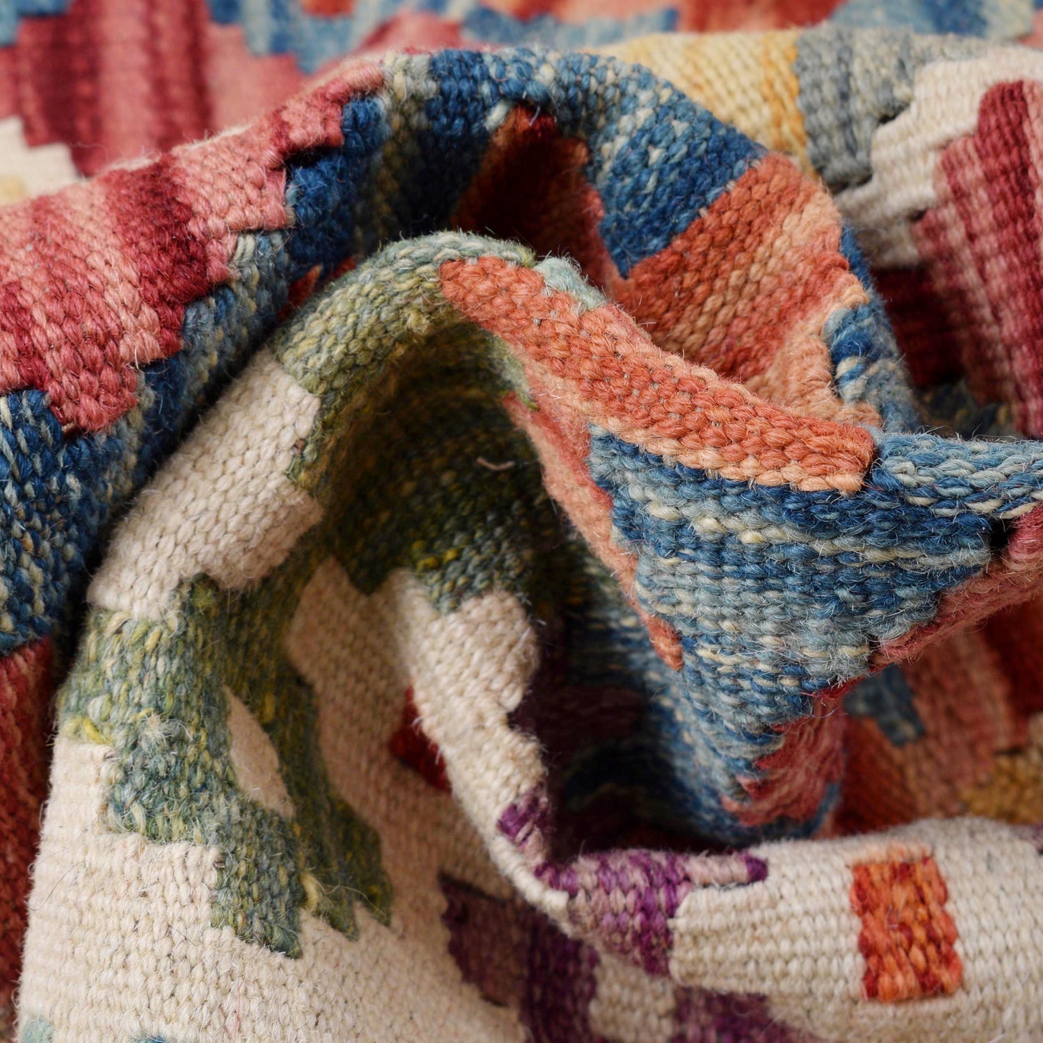 Hand Knotted Flatweave Kilim Runner 2' 8" x 7' 11" ft / 82 x241 cm - No. B30045