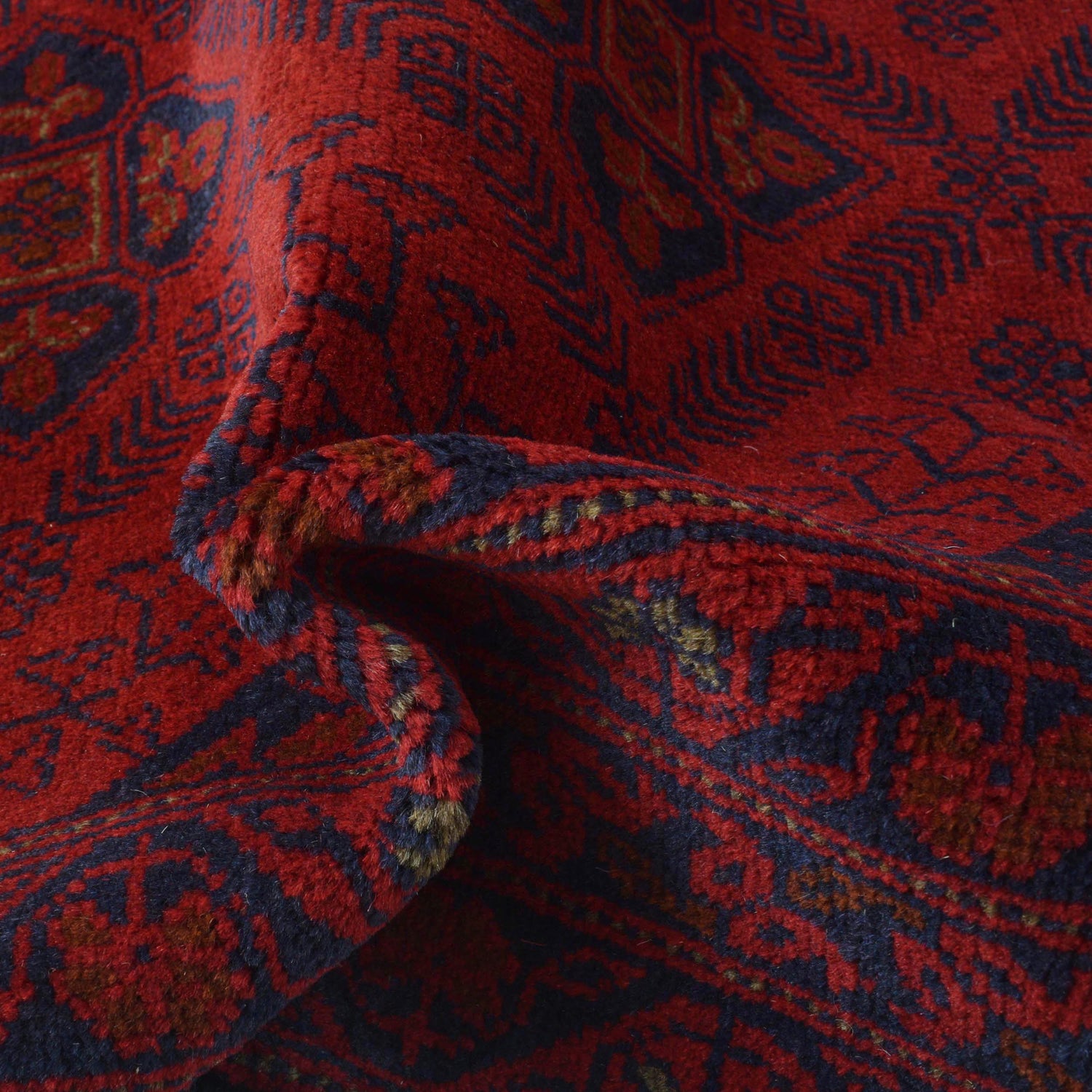 Red Color Afghan Area Rug 4' 10" x 6' 5" ft / 148 x 195 cm - No. B30060