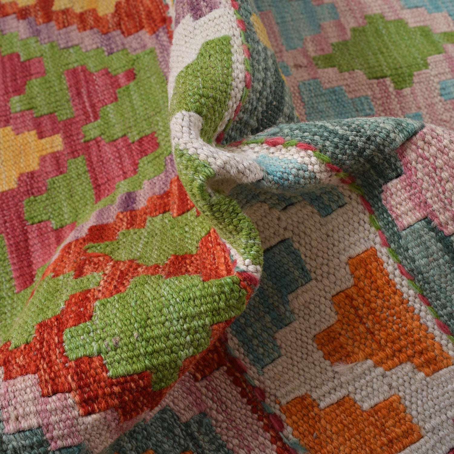 Hand Knotted Flatweave Kilim 6' 0" x 8' 4" ft / 182 x 253 cm - No. B30455