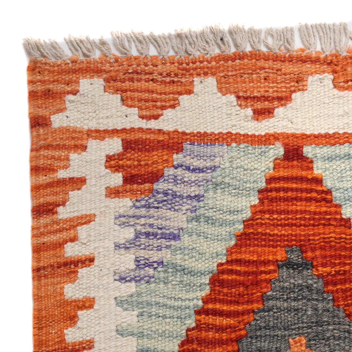 Hand Woven Wool Kelim Runner 2' 1" x 6' 3" ft / 63 x 191 cm - No. B30462