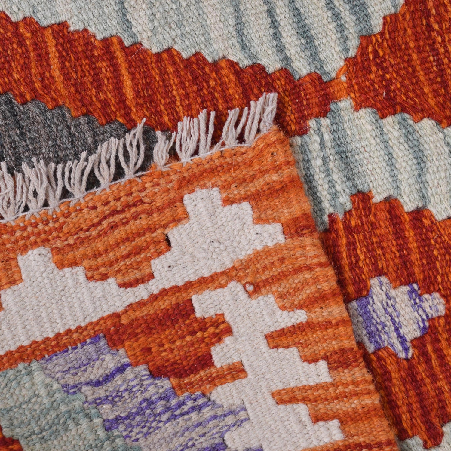 Hand Woven Wool Kelim Runner 2' 1" x 6' 3" ft / 63 x 191 cm - No. B30462