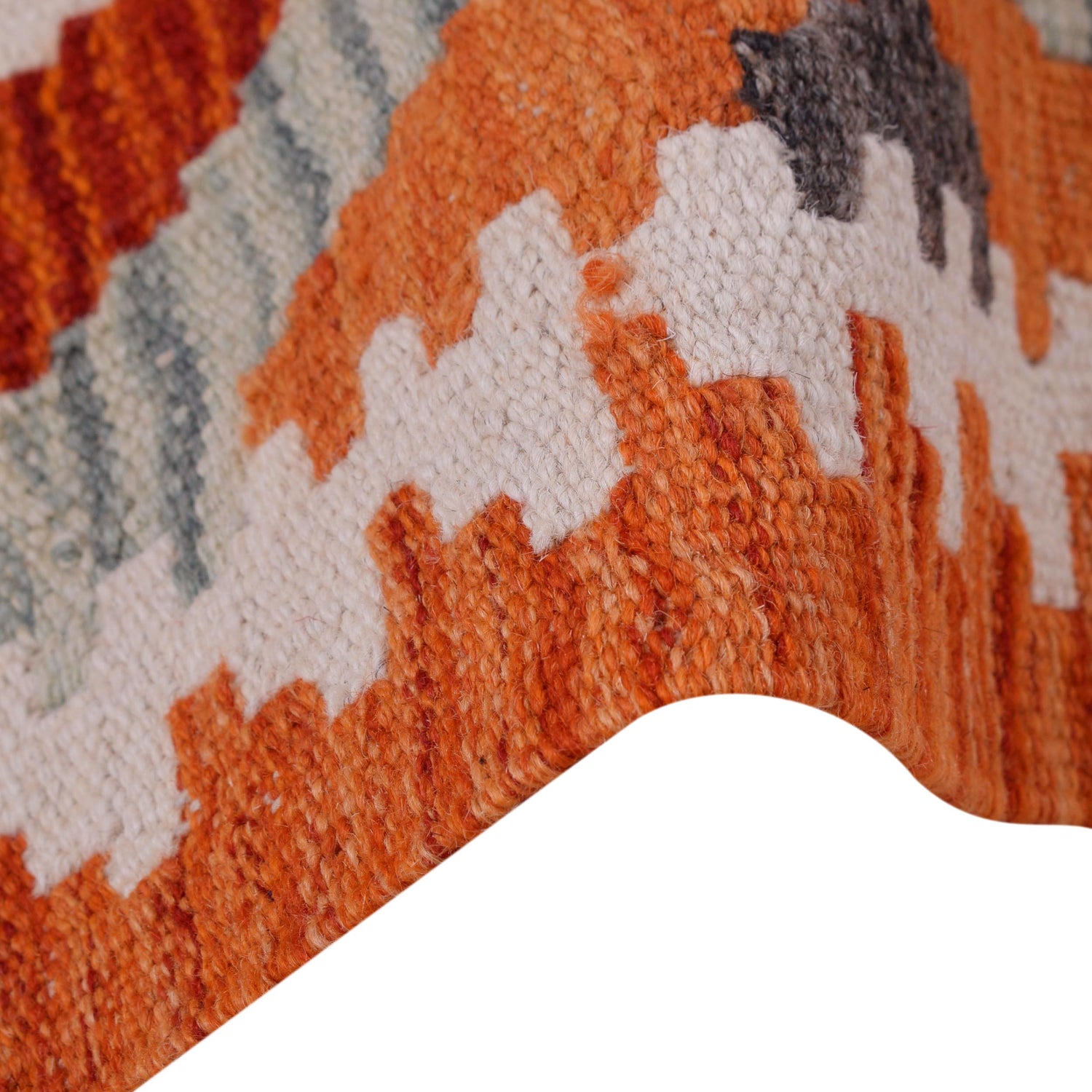 Hand Woven Wool Kelim Runner 2' 1" x 6' 3" ft / 63 x 191 cm - No. B30462