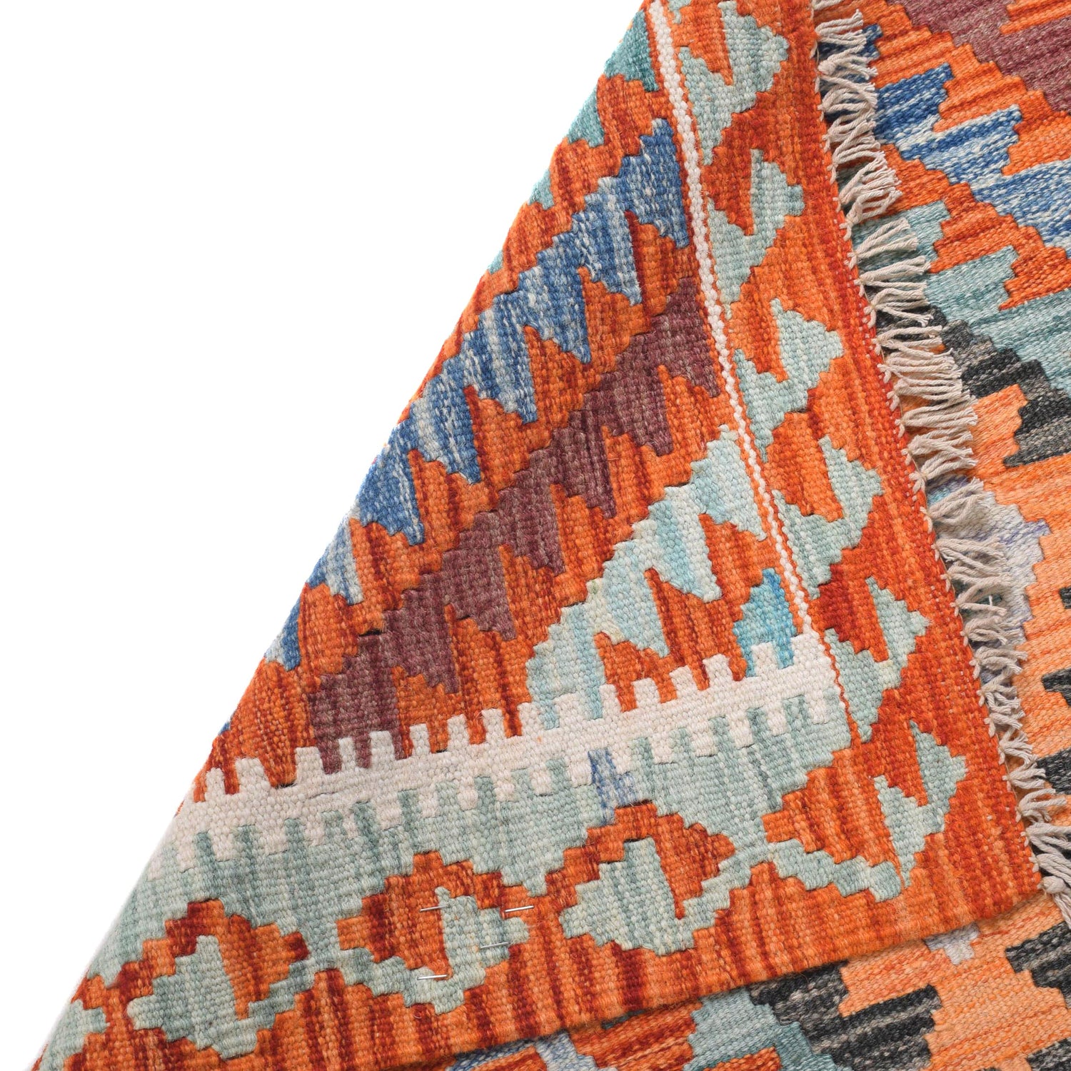 Hand Woven Wool Kelim Runner 2' 7" x 7' 1" ft / 78 x 215 cm - No. B30463