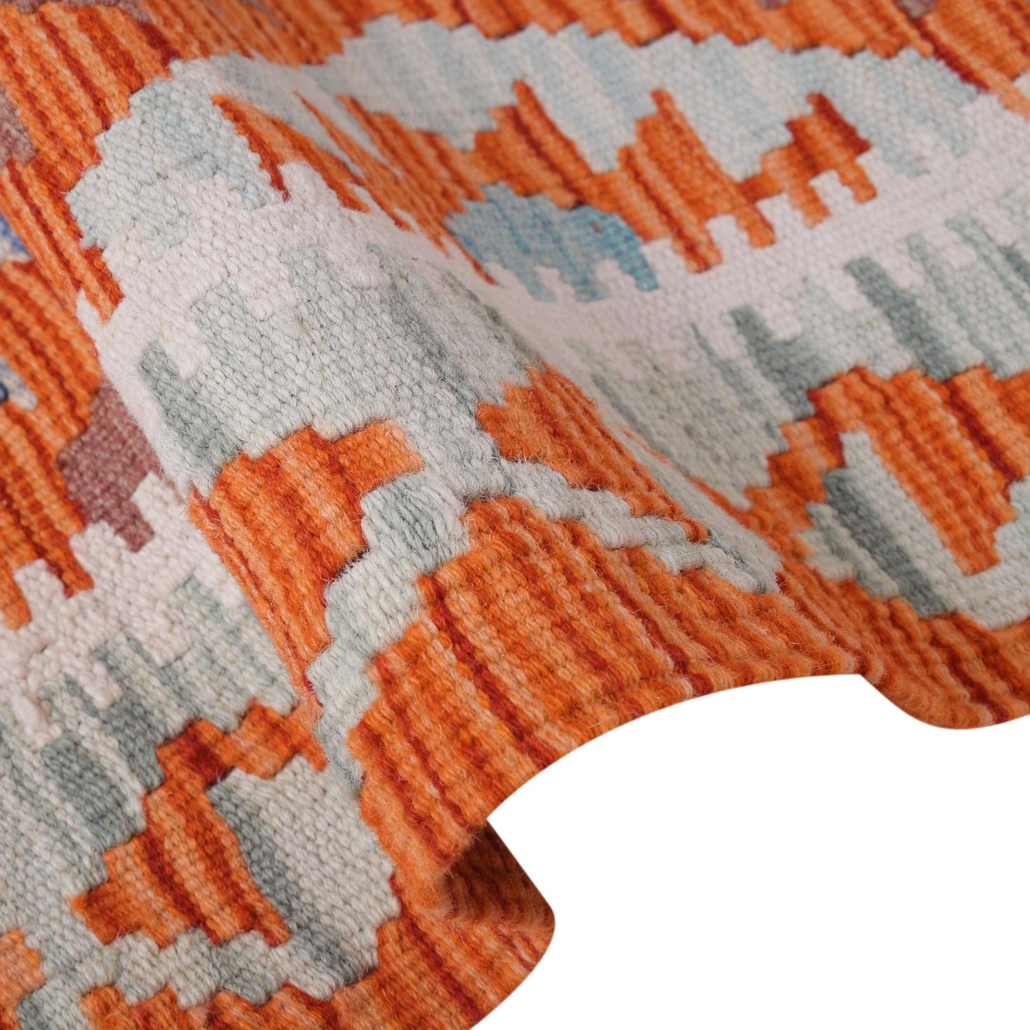 Hand Woven Wool Kelim Runner 2' 7" x 7' 1" ft / 78 x 215 cm - No. B30463