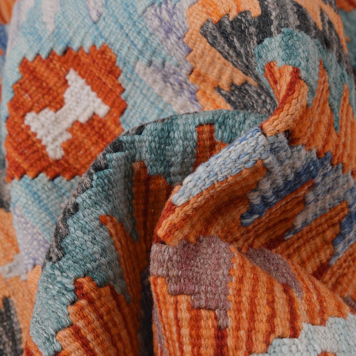 Hand Woven Wool Kelim Runner 2' 7" x 7' 1" ft / 78 x 215 cm - No. B30463